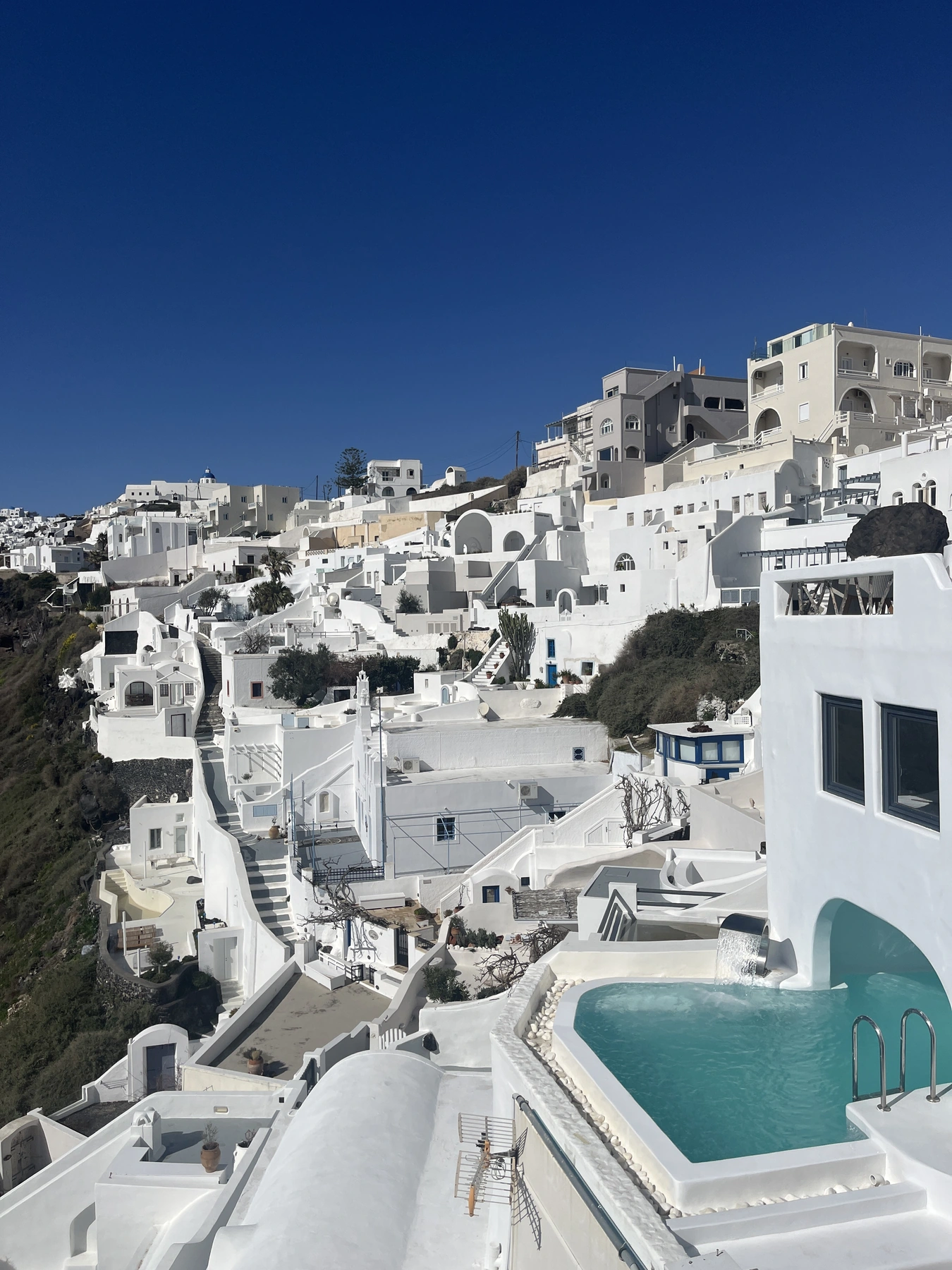 白色村落的折线，希腊旅行摄影