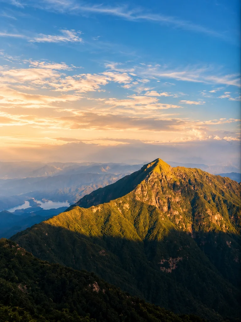 金色山脊与蓝色远山 · 左页