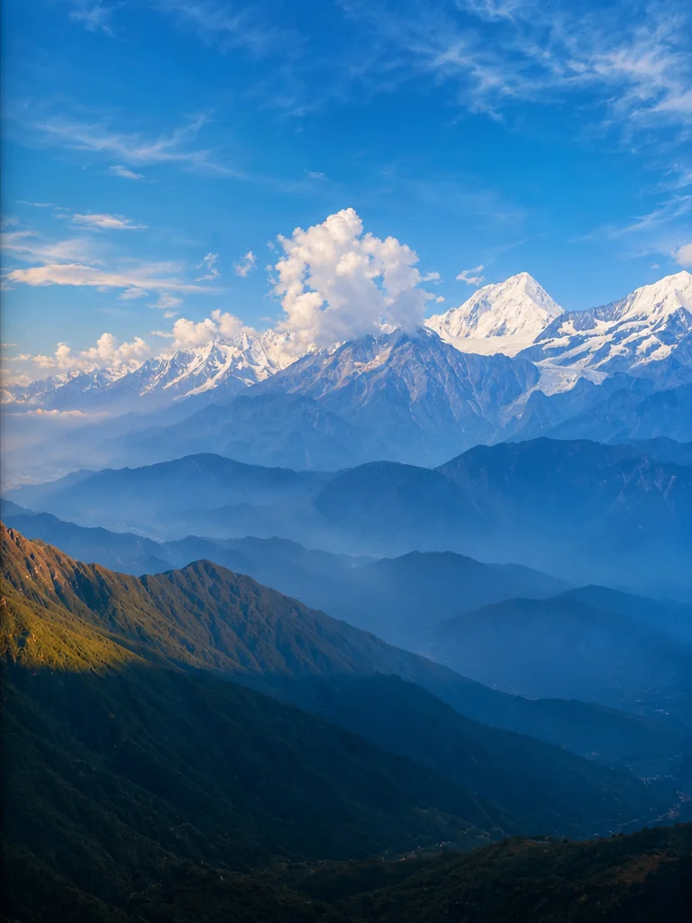 金色山脊与蓝色远山 · 右页