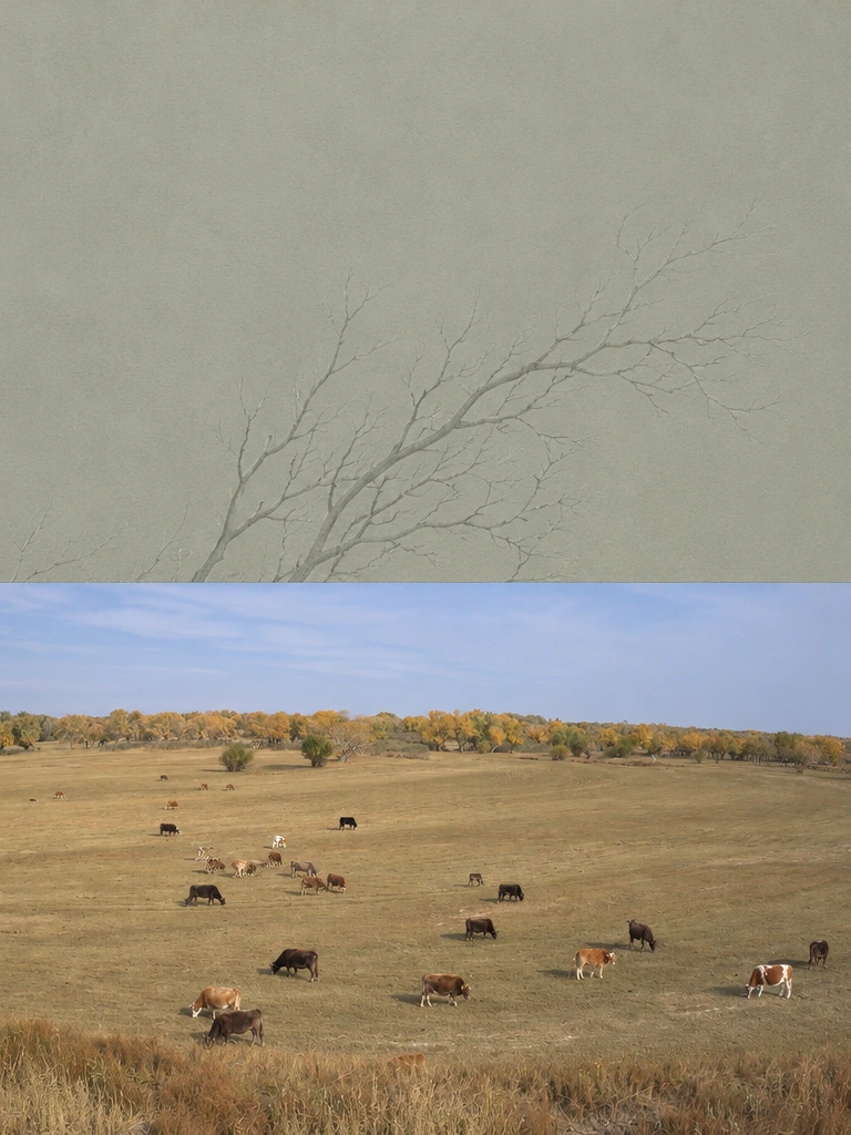 草地上的停顿，胡杨林，DJI_0976.DNG。