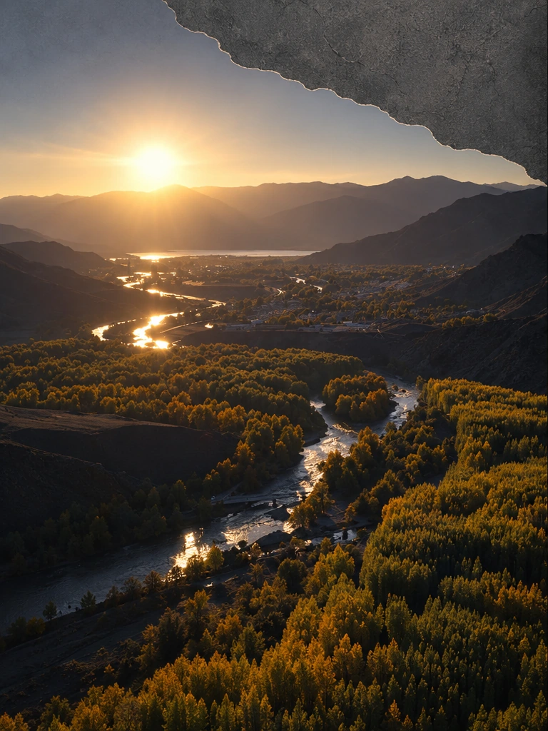 光落在两条线上，可可托海，DJI_0732.DNG。